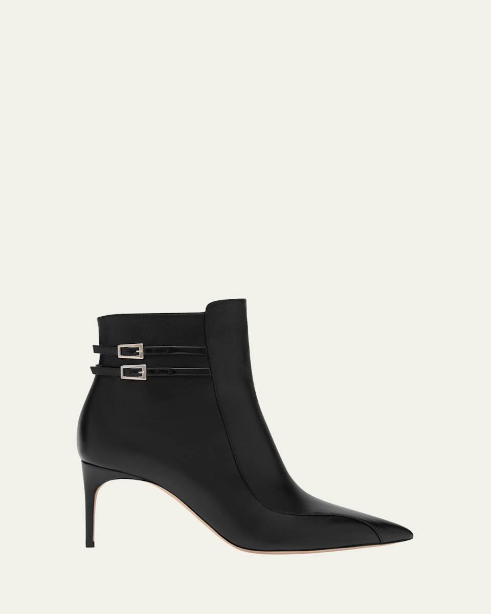 Giordana Nappa Leather Double-Buckle Booties
